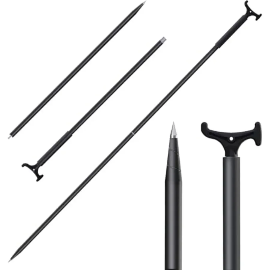 Beach shallow water anchoring; fiberglass; black; lightweight, T-handle grip, integrated compass, floating design for easy retr
Beach shallow water anchoring; fiberglass; black; lightweight, T-handle grip, integrated compass, floating design for easy retr