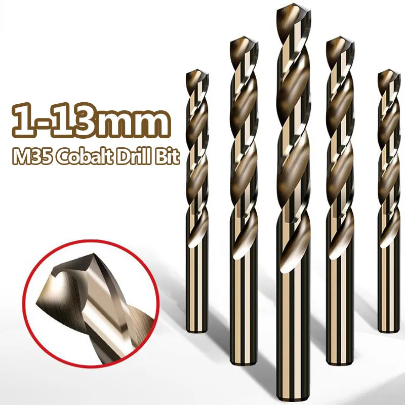 1.0-13mm M35 HSS-Co Cobalt Twist Drill Bit Power Tool Accessories For Metal Stainless Steel Hole Cutter Drilling
1.0-13mm M35 HSS-Co Cobalt Twist Drill Bit Power Tool Accessories For Metal Stainless Steel Hole Cutter Drilling