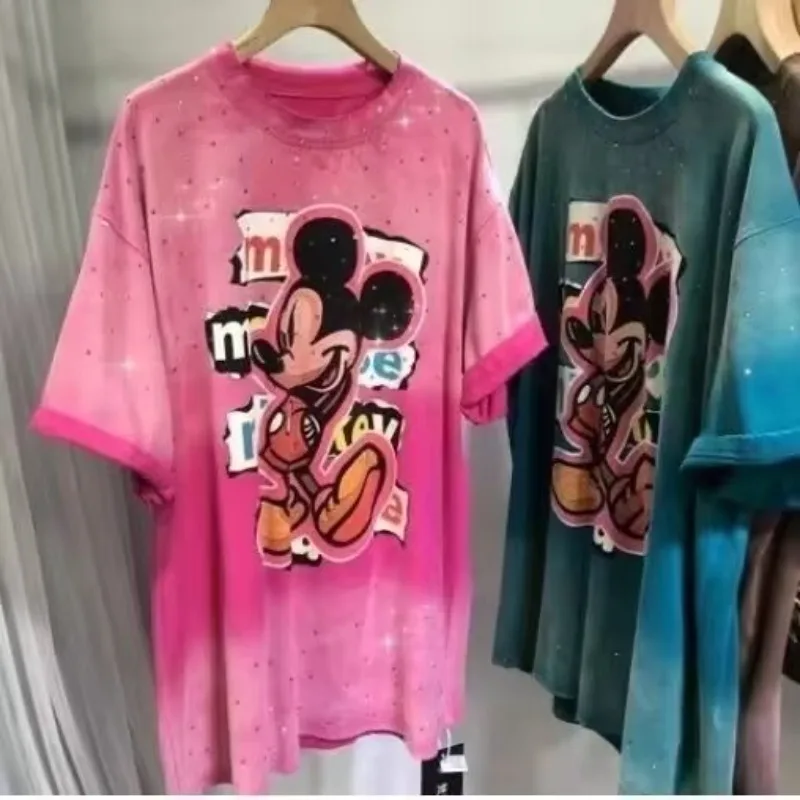 Футболка большого размера, новая летняя футболка с рисунком Микки, принт Tie Dye, градиентная женская одежда с короткими рукавами, свободный повседневный топ, женские футболки
Футболка большого размера, новая летняя футболка с рисунком Микки, принт Tie Dye, градиентная женская одежда с короткими рукавами, свободный повседневный топ, женские футболки