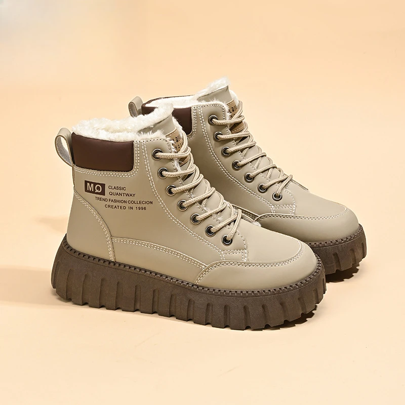 Winter velvet high top Korean version versatile, thick and warm cotton shoes, thick soled short boots, snow boots for women
Winter velvet high top Korean version versatile, thick and warm cotton shoes, thick soled short boots, snow boots for women