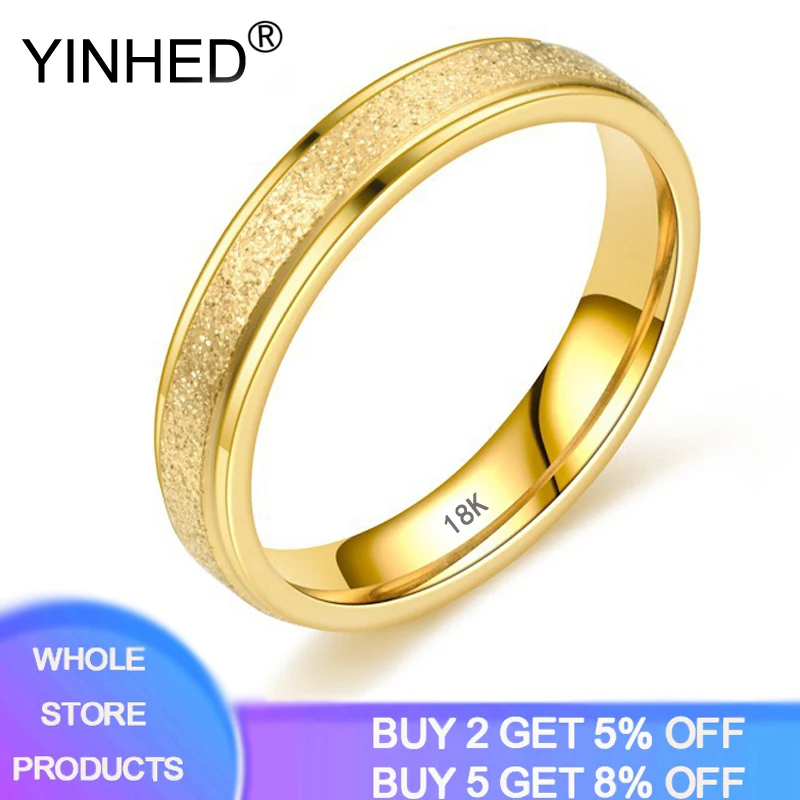Luxury 18K Gold Color 4mm Frosted Couple Rings for Women and Men Lovers Wedding Jewelry Engagement Gifts
Luxury 18K Gold Color 4mm Frosted Couple Rings for Women and Men Lovers Wedding Jewelry Engagement Gifts