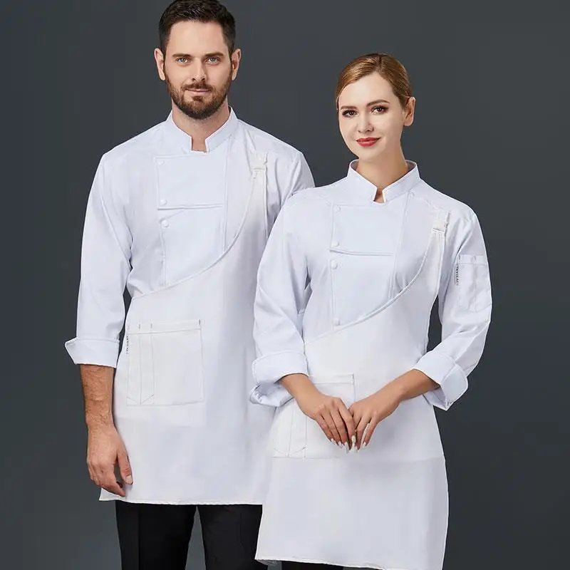 Women's chef uniform, long-sleeved, slim-fit, fashionable, short-sleeved for catering, hotel chef workwear, autumn and winter st
Women's chef uniform, long-sleeved, slim-fit, fashionable, short-sleeved for catering, hotel chef workwear, autumn and winter st
