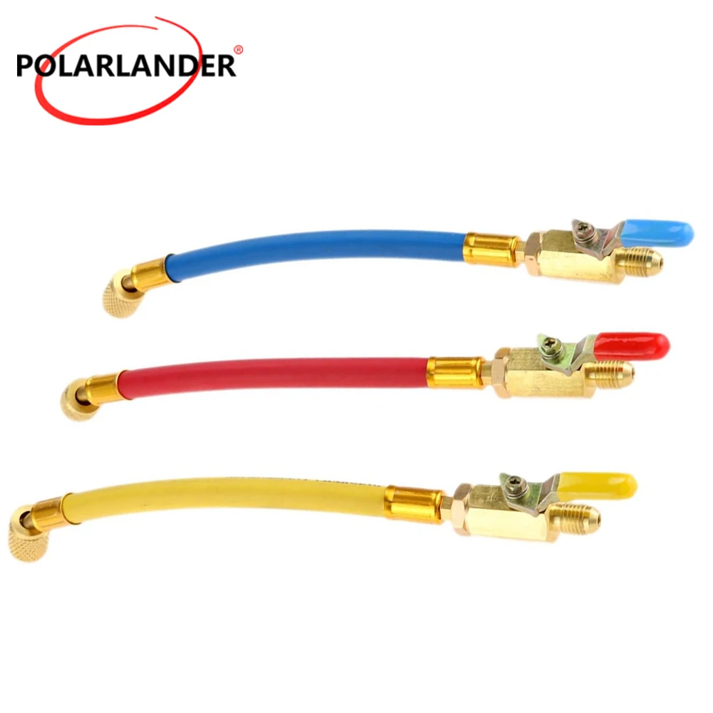 3Pcs AC Refrigerant Charging Hose Kit With Ball Valve 1/4 SAE For R134A R410A R12 R22 9.8" HVAC
3Pcs AC Refrigerant Charging Hose Kit With Ball Valve 1/4 SAE For R134A R410A R12 R22 9.8" HVAC