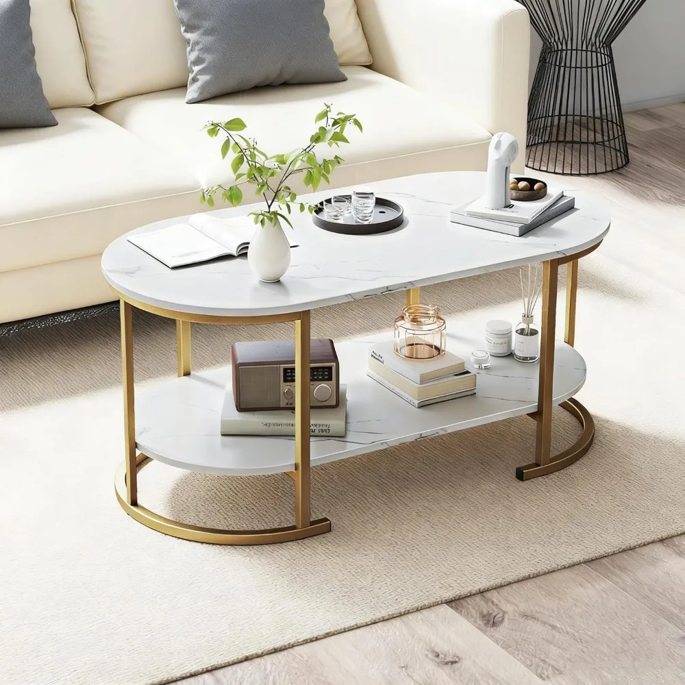 Preferred 2-Tier Coffee Table, Oval Center Table with Faux Marble Top & Open Storage Shelf, Modern Accent Table
Preferred 2-Tier Coffee Table, Oval Center Table with Faux Marble Top & Open Storage Shelf, Modern Accent Table