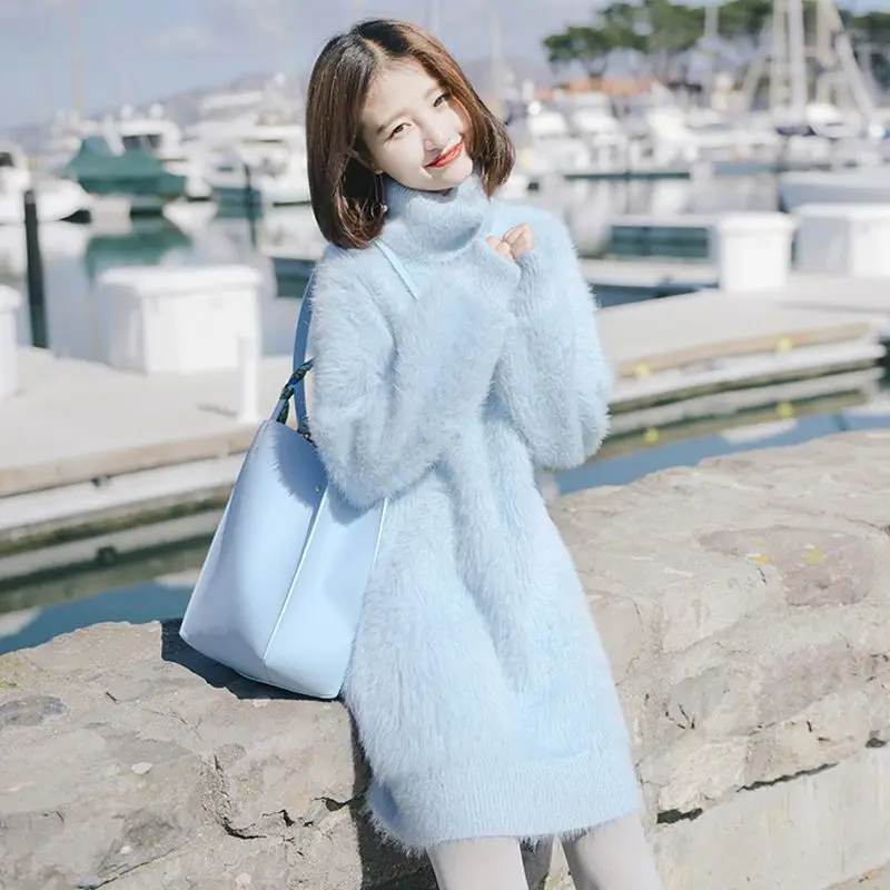 Autumn and Winter Mid-length Style New Model 2024 Fashion Loose Lazy Wind High-neck Dress Imitation Mink Sweater Female
Autumn and Winter Mid-length Style New Model 2024 Fashion Loose Lazy Wind High-neck Dress Imitation Mink Sweater Female