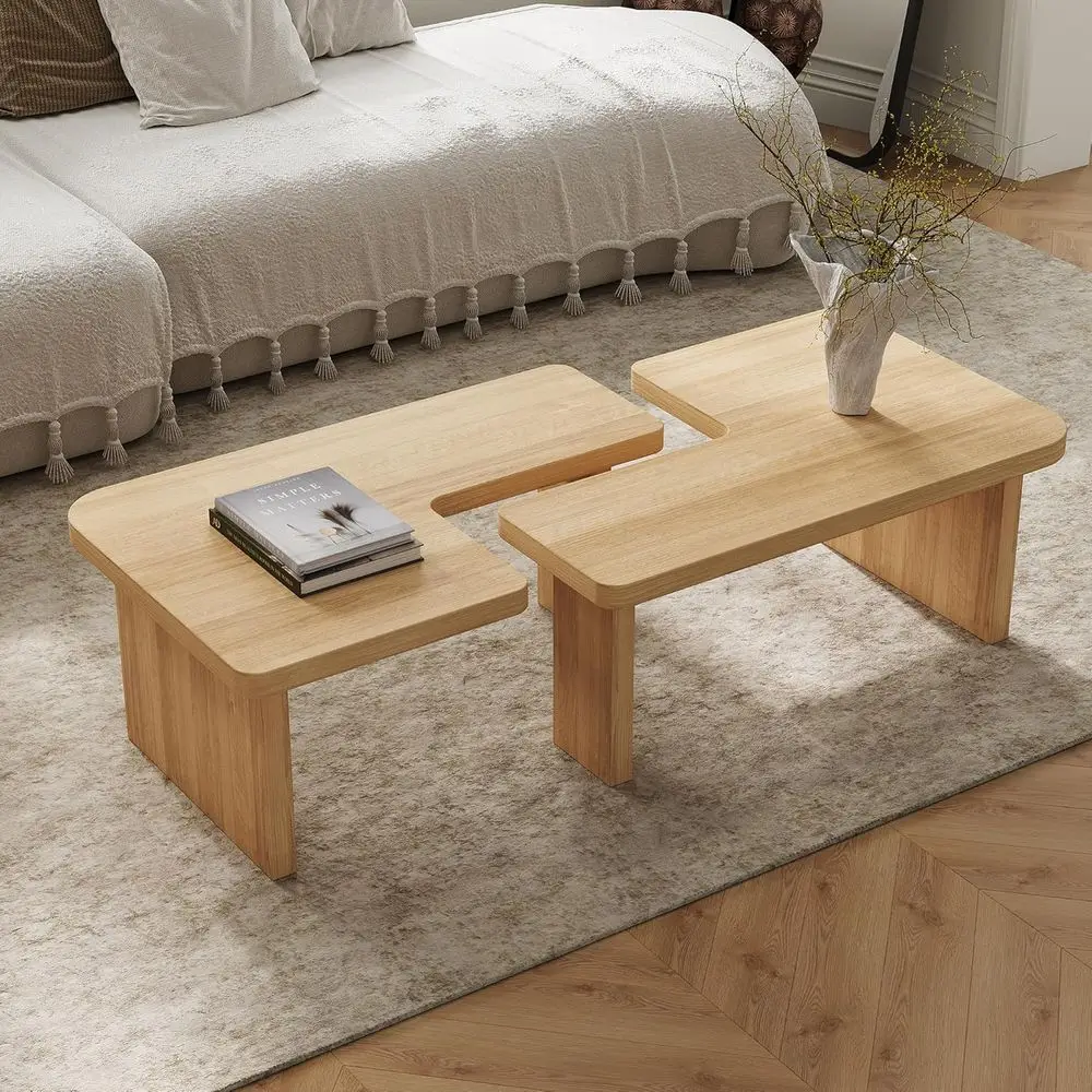 Adjustable Modern Square Coffee Table Set, 2-Piece Light Wood Nesting Tables for Living Room
Adjustable Modern Square Coffee Table Set, 2-Piece Light Wood Nesting Tables for Living Room