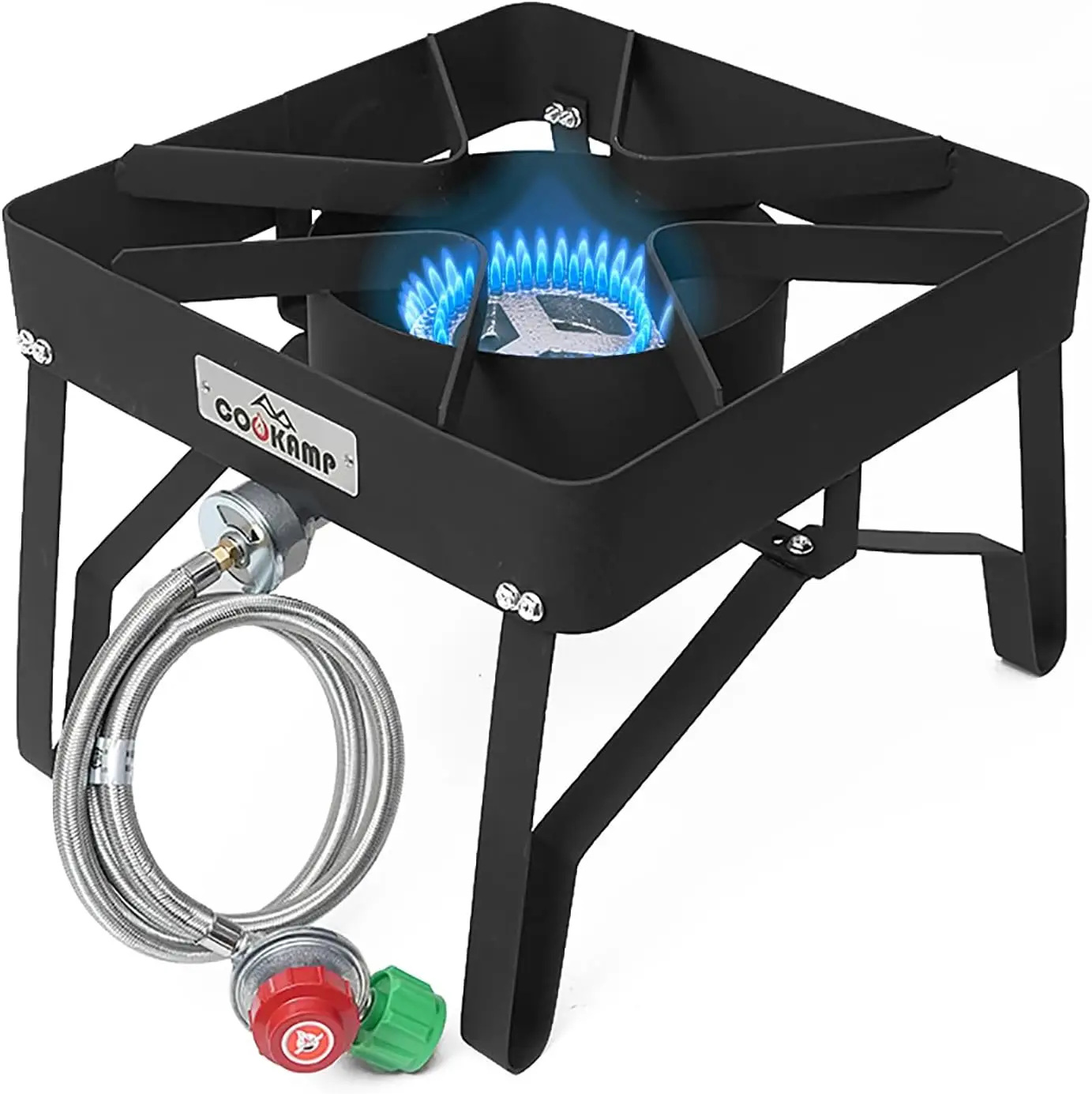 Adjustable High-Pressure Outdoor Propane Burner with Steel Hose, 65,000 BTU for Camping & Grilling
Adjustable High-Pressure Outdoor Propane Burner with Steel Hose, 65,000 BTU for Camping & Grilling