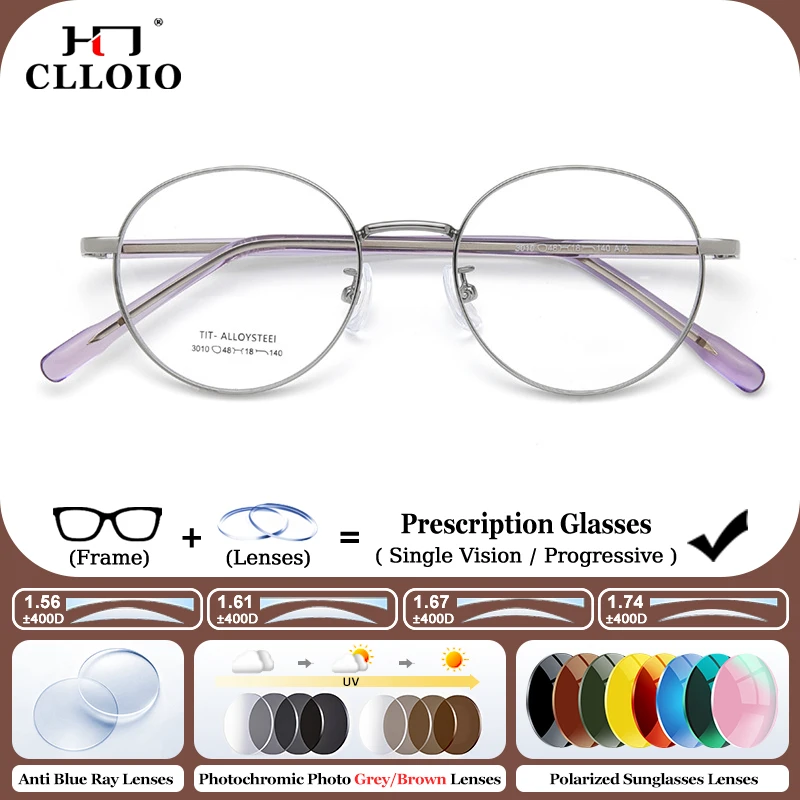 CLLOIO Retro Prescription Progressive Glasses Women Anti Blue Light Photochromic Custom Eyewear Round Optical Myopia Eyeglasses
CLLOIO Retro Prescription Progressive Glasses Women Anti Blue Light Photochromic Custom Eyewear Round Optical Myopia Eyeglasses