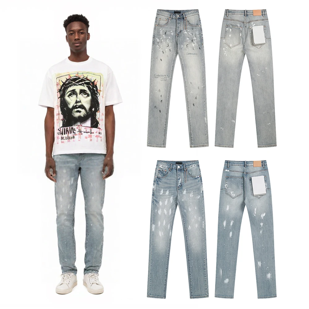 New Y2k Streetwear Clothing Men's Vintage Spray Printed Slim Fit Jeans Hiphop Street Style Cotton Casual Distressed Skinny Pants
New Y2k Streetwear Clothing Men's Vintage Spray Printed Slim Fit Jeans Hiphop Street Style Cotton Casual Distressed Skinny Pants