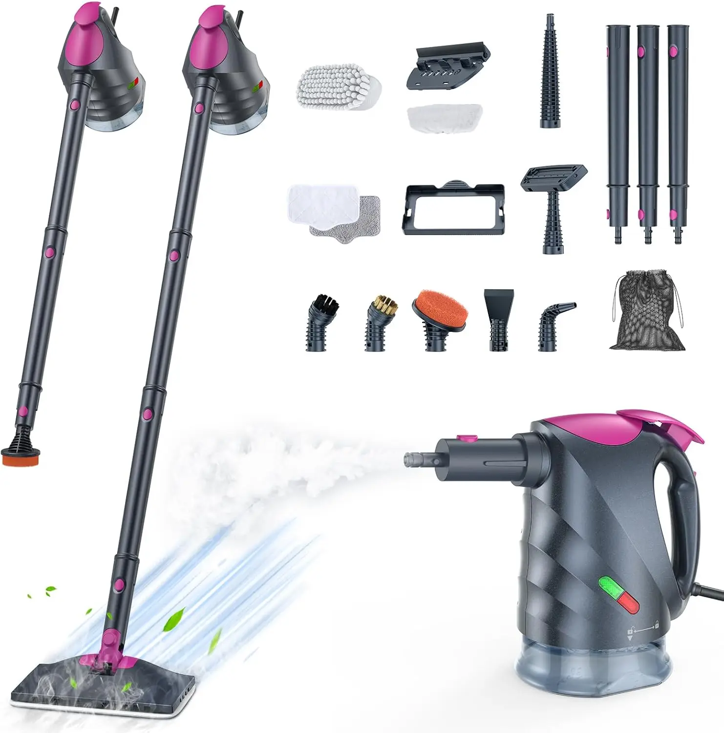 10-in-1 Steam Cleaner with Detachable Handheld Steamer, 320ml Tank, Fast Heating for Floors, Tiles, Kitchen
10-in-1 Steam Cleaner with Detachable Handheld Steamer, 320ml Tank, Fast Heating for Floors, Tiles, Kitchen