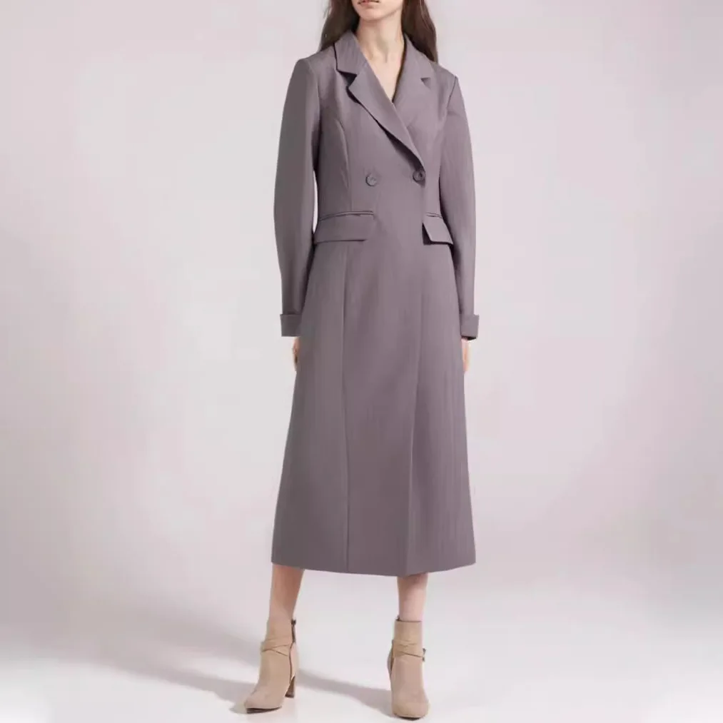 British Style Temperament Commute Double Breasted Long Coat Women's Autumn New Fashion Collar Striped Slim Trench
British Style Temperament Commute Double Breasted Long Coat Women's Autumn New Fashion Collar Striped Slim Trench