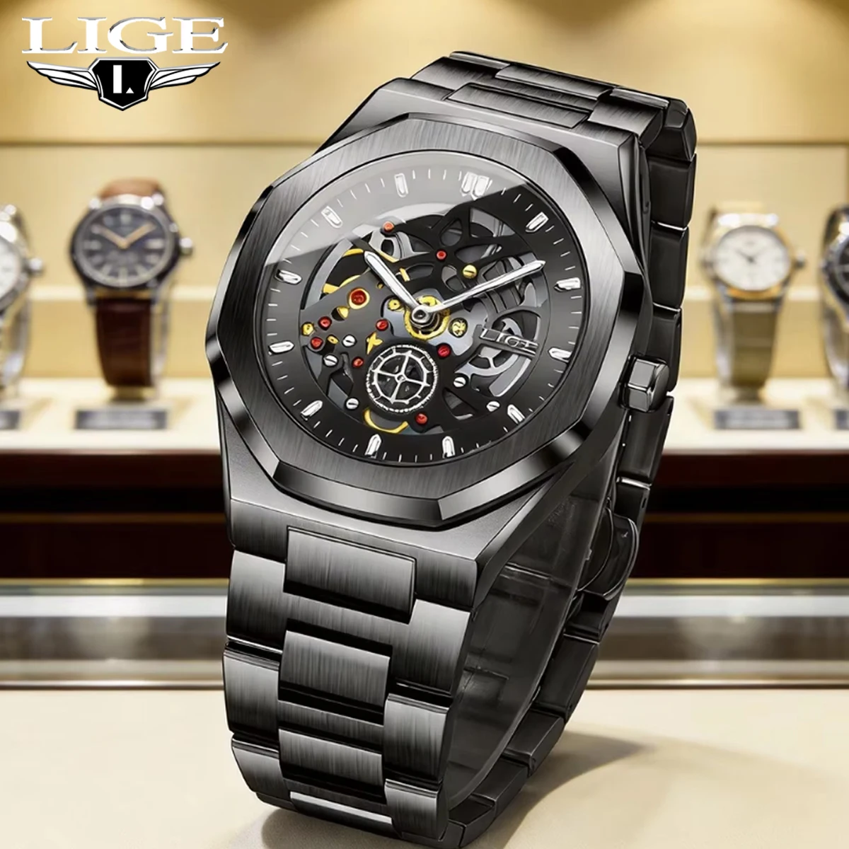 LIGE Fashion Mens Watches Top Brand Luxury Quartz Watches Stainless Steel Fashion Business Skeleton Wristwatch reloj hombre
LIGE Fashion Mens Watches Top Brand Luxury Quartz Watches Stainless Steel Fashion Business Skeleton Wristwatch reloj hombre