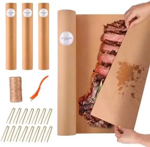 Рулонная бумага для мясника, 3 штуки в упаковке – 18 дюймов x 100 футов, неотбеленная коричневая оберточная бумага для барбекю, копчения и гриля – прочная и не пропитанная воском
Рулонная бумага для мясника, 3 штуки в упаковке – 18 дюймов x 100 футов, неотбеленная коричневая оберточная бумага для барбекю, копчения и гриля – прочная и не пропитанная воском