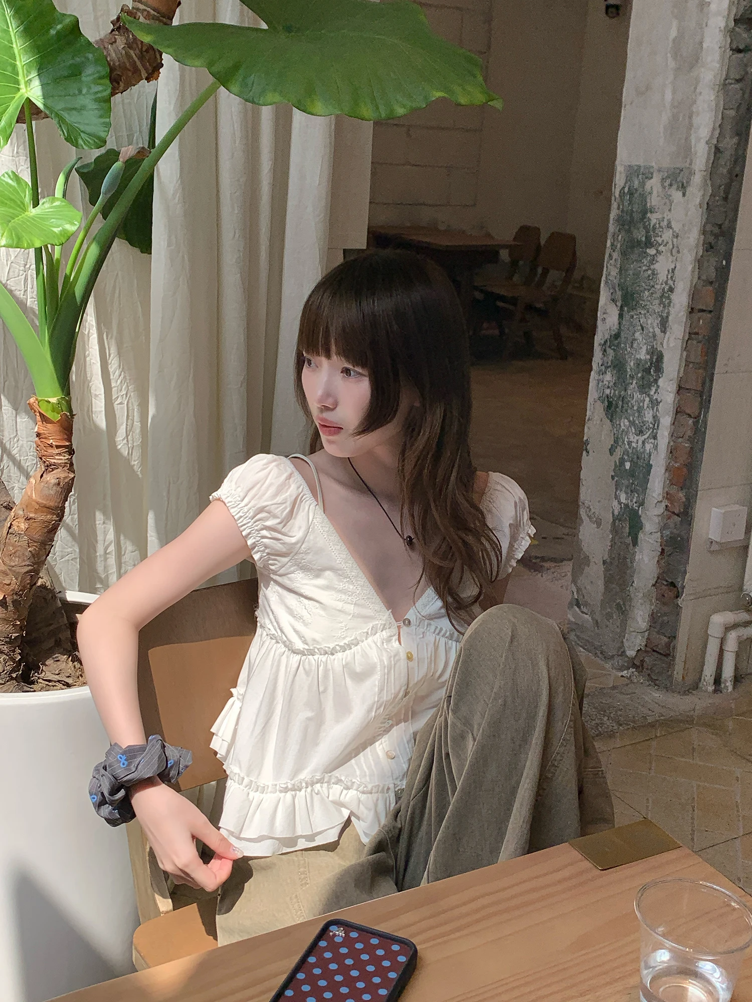 Sinbounboun Summer Pure Desire Lace V-neck Short Sleeve Puff Hem Doll Shirt Beautiful Little Shirt Breathable Cotton Gi...
Sinbounboun Summer Pure Desire Lace V-neck Short Sleeve Puff Hem Doll Shirt Beautiful Little Shirt Breathable Cotton Gi...