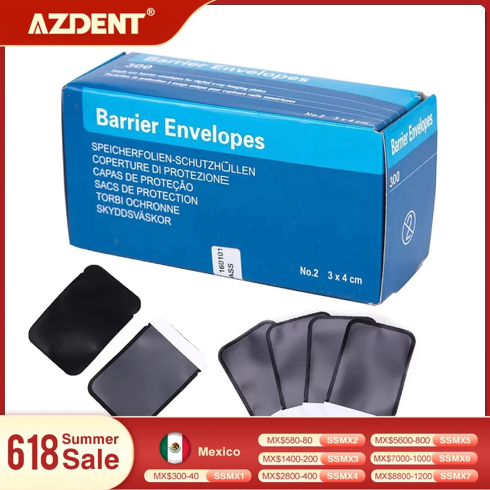 AZDENT Dental Digital X-Ray ScanX Barrier Envelopes 300pcs Size 2 Phosphor Plate Protective Pouch Cover Bag for Teeth Piece Lab
AZDENT Dental Digital X-Ray ScanX Barrier Envelopes 300pcs Size 2 Phosphor Plate Protective Pouch Cover Bag for Teeth Piece Lab