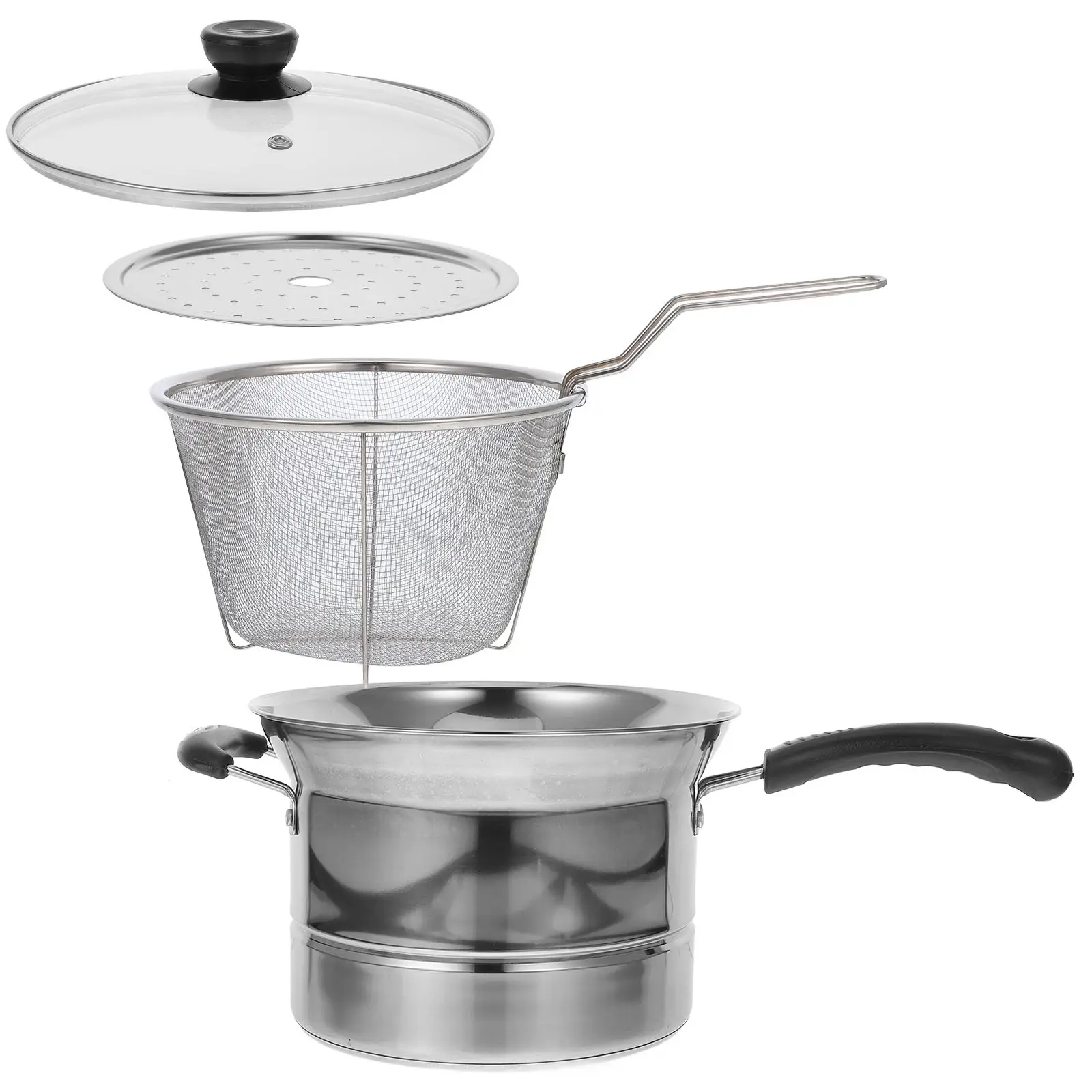 Stainless Steel Steamer Pot Multifunctional Soup Pan Fryer Pasta Cooker Small Saucepan Deep Fryer Stock Pot Kitchen Gadgets
Stainless Steel Steamer Pot Multifunctional Soup Pan Fryer Pasta Cooker Small Saucepan Deep Fryer Stock Pot Kitchen Gadgets