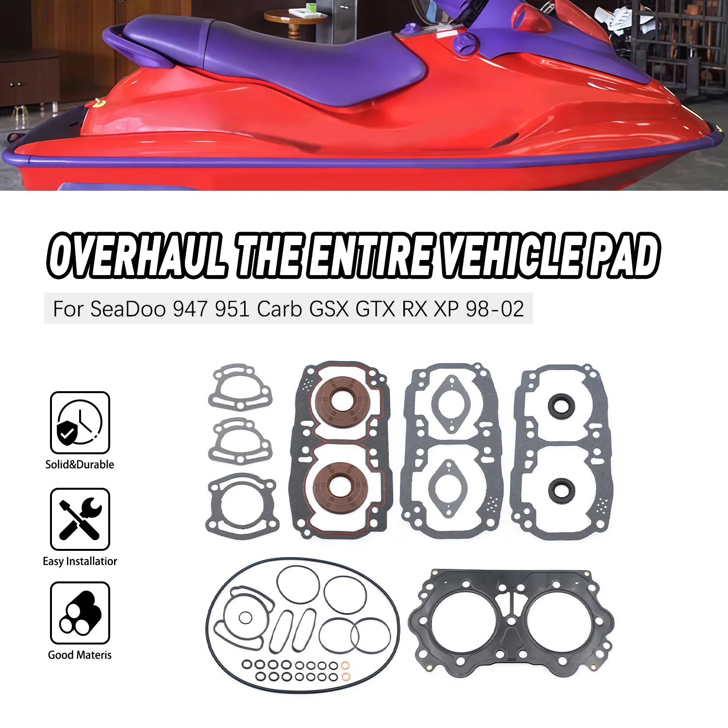 For SeaDoo 947 951 Carb GSX GTX RX XP 98-02 1998-2002 Motorcycle Part Engine Crankcase Clutch Cover Cylinder Head Gasket
For SeaDoo 947 951 Carb GSX GTX RX XP 98-02 1998-2002 Motorcycle Part Engine Crankcase Clutch Cover Cylinder Head Gasket