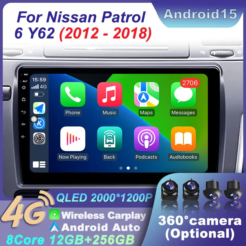 Auto 2din Navigation Player WIFI Multimedia Android 15 Carplay Stereo Head Unit For Nissan Patrol 6 Y62 2012-2018 Car Radio GPS
Auto 2din Navigation Player WIFI Multimedia Android 15 Carplay Stereo Head Unit For Nissan Patrol 6 Y62 2012-2018 Car Radio GPS