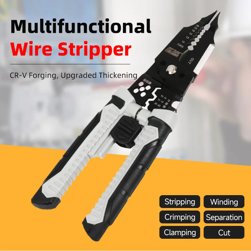 Multifunctional wire stripping pliers, electrician crimping pliers, universal terminal crimping pliers
Multifunctional wire stripping pliers, electrician crimping pliers, universal terminal crimping pliers
