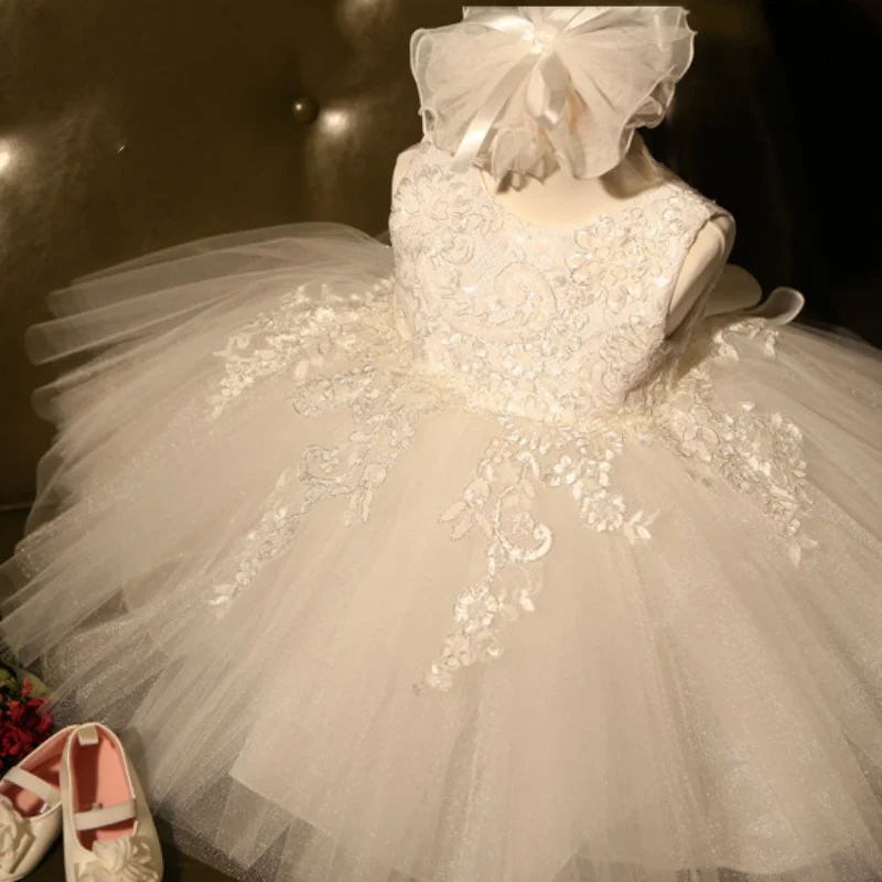 Custom White Lace Tulle Flower Girl Dress Wedding Gown for First Christmas & Kids Birthday Party Princess Outfit فساتين سهرات
Custom White Lace Tulle Flower Girl Dress Wedding Gown for First Christmas & Kids Birthday Party Princess Outfit فساتين سهرات