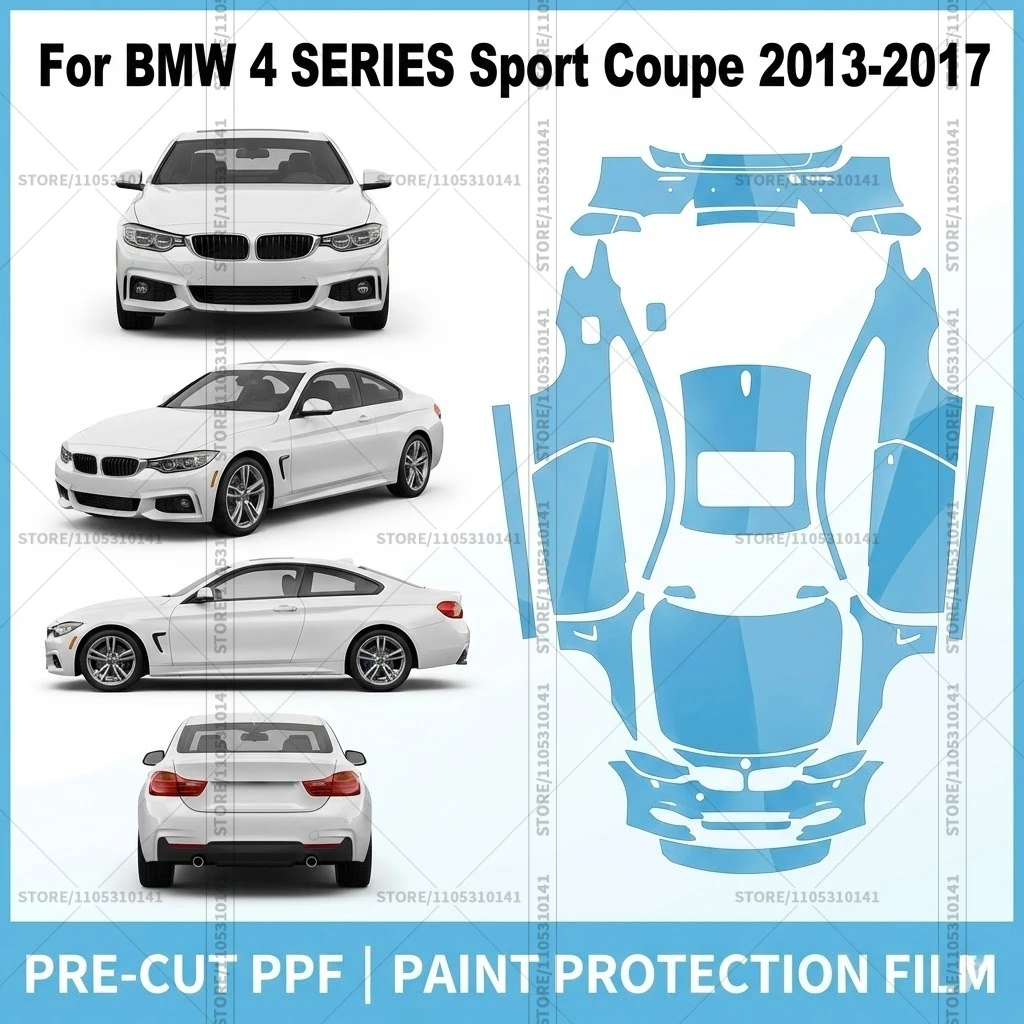 Pre-Cut Paint Protection Film PPF Transparent Car Film Full Vehicle Automotive PPF For BMW 4 SERIES Sport Coupe 2013-2017
Pre-Cut Paint Protection Film PPF Transparent Car Film Full Vehicle Automotive PPF For BMW 4 SERIES Sport Coupe 2013-2017