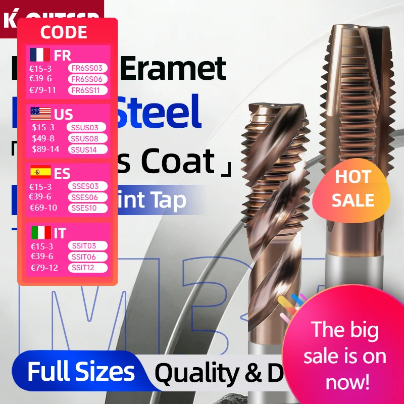 HSS Cobalt Containing Tip Screw tap Machine tap drill tools Stainless Steel Special Titanium-Plated thread tapping M3 M4 M5 M6
HSS Cobalt Containing Tip Screw tap Machine tap drill tools Stainless Steel Special Titanium-Plated thread tapping M3 M4 M5 M6