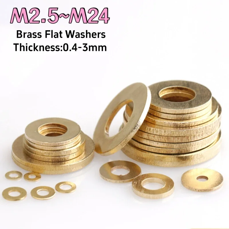 M2.5 M3 M4 M5 M6 M8 M10 M12 M14 M16 M22 M24 Solid Brass Flat Washers O Ring Gasket Metal Plain Pad Spacers Thickness 0.4-3mm
M2.5 M3 M4 M5 M6 M8 M10 M12 M14 M16 M22 M24 Solid Brass Flat Washers O Ring Gasket Metal Plain Pad Spacers Thickness 0.4-3mm