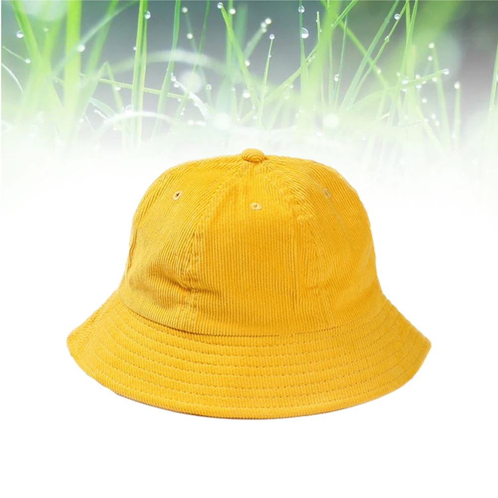 Fashion Corduroy Fisherman Dome Hat Leisure Solid Color Male and Female Students Sun Hat Bucket Hat(Yellow)
Fashion Corduroy Fisherman Dome Hat Leisure Solid Color Male and Female Students Sun Hat Bucket Hat(Yellow)