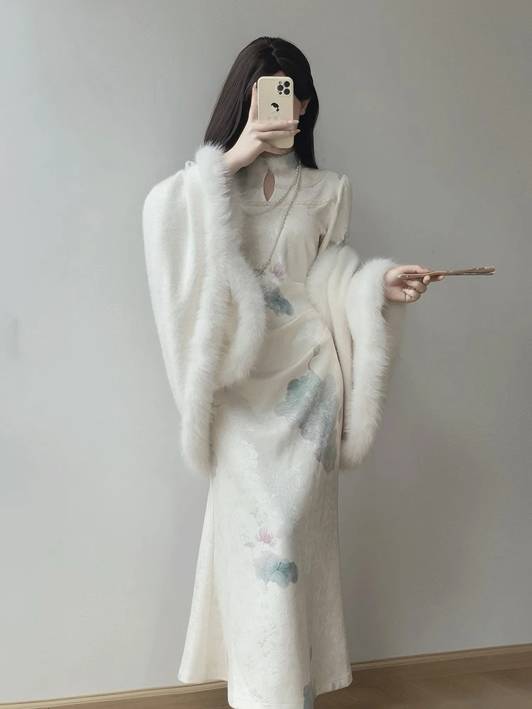 Ting Yue Ling New 2026 Women's Reformed Chinese Sle Wedding Dr with Fi Tail Fce Outer awl for Autumn Winter
Ting Yue Ling New 2026 Women's Reformed Chinese Sle Wedding Dr with Fi Tail Fce Outer awl for Autumn Winter