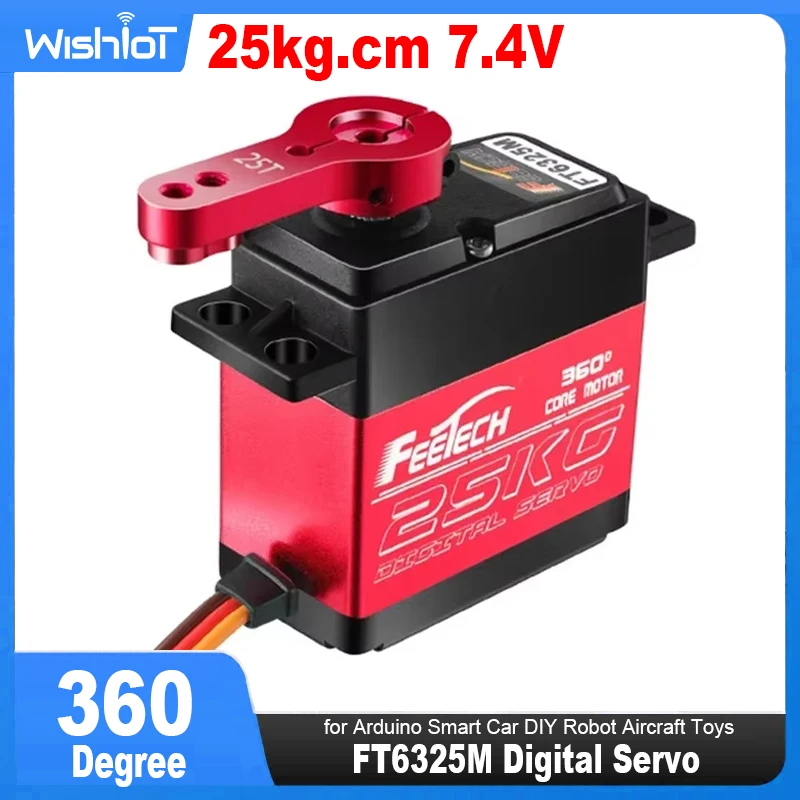 FEETECH FT6325M 25 кг цифровой сервопривод 0,15 с 360 градусов мотор с металлическим сердечником магнитные стальные сервоприводы для радиоуправляемых автомобилей самолет квадрокоптер
FEETECH FT6325M 25 кг цифровой сервопривод 0,15 с 360 градусов мотор с металлическим сердечником магнитные стальные сервоприводы для радиоуправляемых автомобилей самолет квадрокоптер