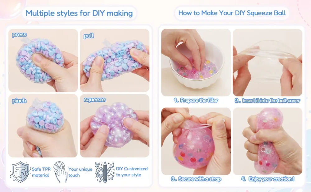 Maker Kit 6cm Ball Skins DIY Stress Ball Making Kit Slime Clay Squishy Ball Maker Kit 5cm Ball Skins Fillers Stress Ball Kit For
Maker Kit 6cm Ball Skins DIY Stress Ball Making Kit Slime Clay Squishy Ball Maker Kit 5cm Ball Skins Fillers Stress Ball Kit For