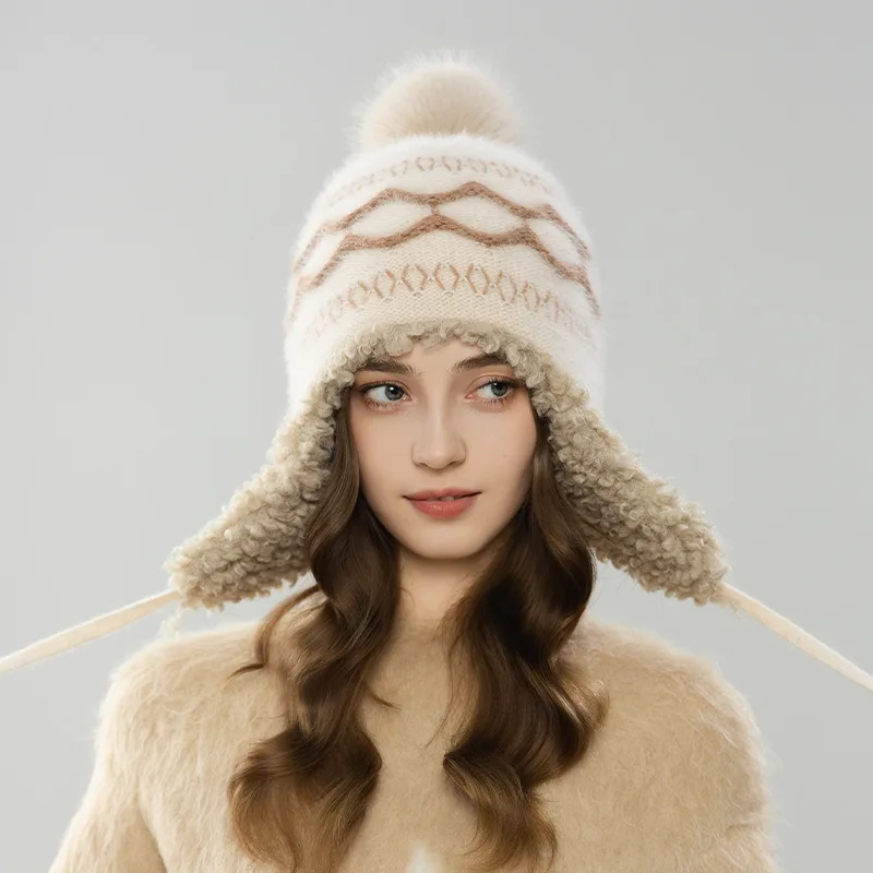 Hat Earflap Women Winter Angora Knit Beanie Pompom Thick Warm Accessory For Cold Weather Autumn Outdoor Skiing Sports Holiday
Hat Earflap Women Winter Angora Knit Beanie Pompom Thick Warm Accessory For Cold Weather Autumn Outdoor Skiing Sports Holiday