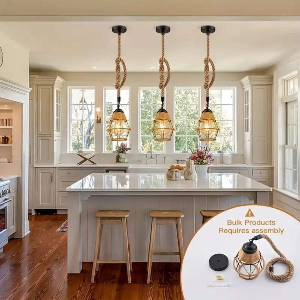 Creative Retro Hemp Rope Pendant Lights Industrial Style Woven Design Hanging Lamp Iron Pendant Light Bed and Breakfast
Creative Retro Hemp Rope Pendant Lights Industrial Style Woven Design Hanging Lamp Iron Pendant Light Bed and Breakfast