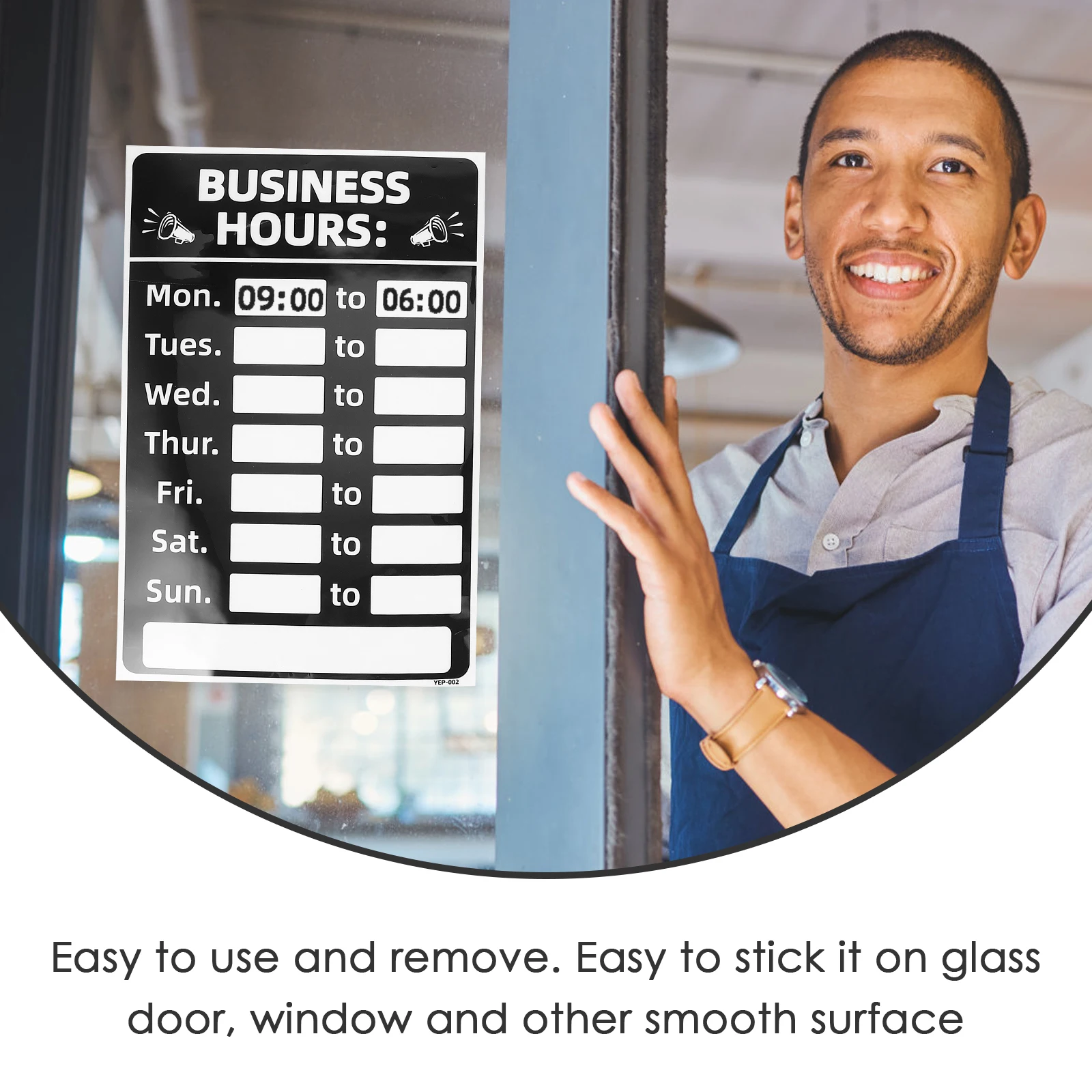 Business Hours Sign Stickers for Store Opening Operating Waterproof PVC Material Perfect for Shop Salon Cafe Easy to Use Remove
Business Hours Sign Stickers for Store Opening Operating Waterproof PVC Material Perfect for Shop Salon Cafe Easy to Use Remove