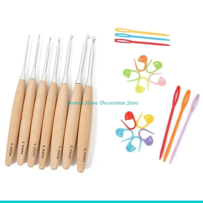 H7BF 7PCS Crochet Hook Set for Beginner, Ergonomic Wooden Grip Handles
H7BF 7PCS Crochet Hook Set for Beginner, Ergonomic Wooden Grip Handles