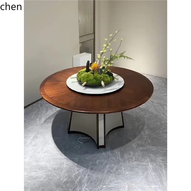 DSA Ebony Wood Dining Table and Chair Set Modern High-End Round Table Solid Wood Round Dining Table with Turntable
DSA Ebony Wood Dining Table and Chair Set Modern High-End Round Table Solid Wood Round Dining Table with Turntable