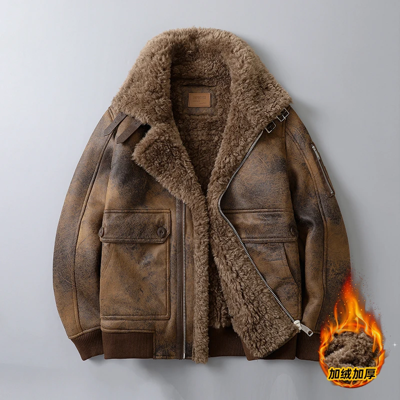 Men's fashion winter new thickened and fleece high-end deerskin, fleece, fur, leather jacket, cotton-padded jacket
Men's fashion winter new thickened and fleece high-end deerskin, fleece, fur, leather jacket, cotton-padded jacket