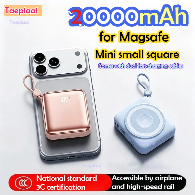 Taepiaai Magnetic Power Bank 20000mAh 15W Wireless Charging 22.5W Wired Charge Qi2-Certifiedfor for IPhone Huawei Samsung Watch
Taepiaai Magnetic Power Bank 20000mAh 15W Wireless Charging 22.5W Wired Charge Qi2-Certifiedfor for IPhone Huawei Samsung Watch