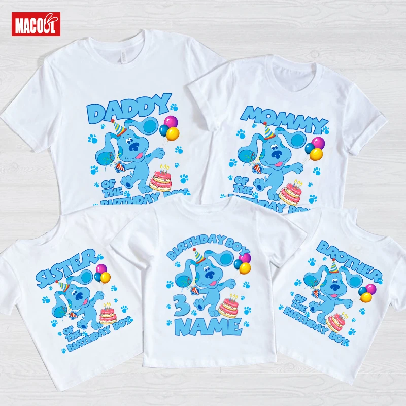 Kids Birthday Shirts Family Matching Outfits Blue Dog Birthday Boy Shirt Party TShirts Personalized Name Custom Boys 3rd TV Show
Kids Birthday Shirts Family Matching Outfits Blue Dog Birthday Boy Shirt Party TShirts Personalized Name Custom Boys 3rd TV Show