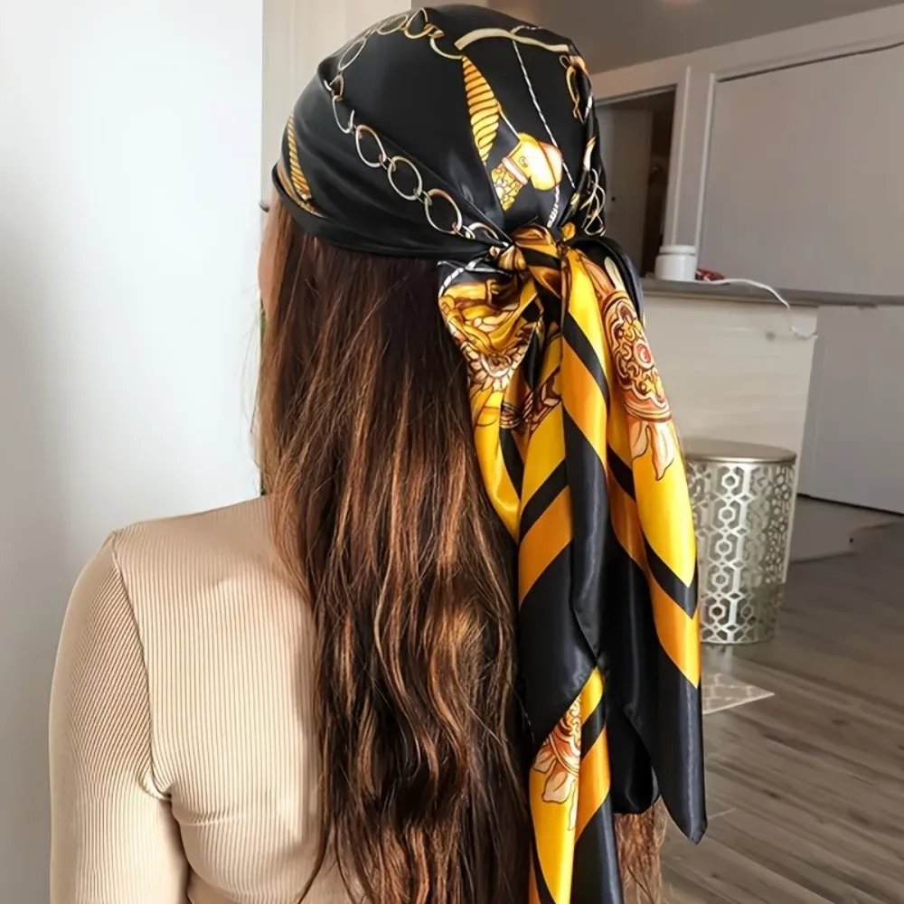 Shawl Wraps Elegant Head Silk Scarf Printed Large Size Satin Bandana 90cmx90cm All-match Square Hijab Female Use
Shawl Wraps Elegant Head Silk Scarf Printed Large Size Satin Bandana 90cmx90cm All-match Square Hijab Female Use