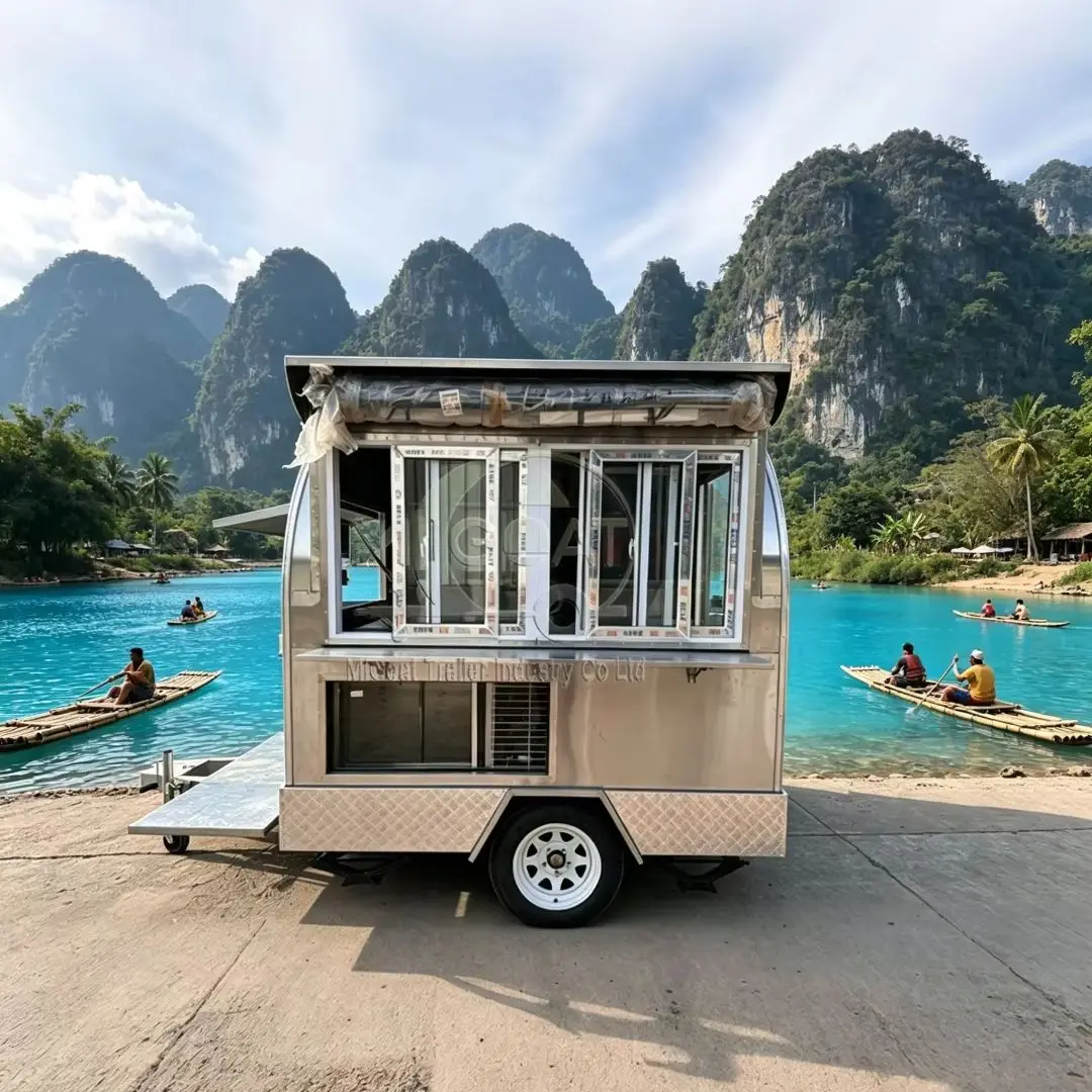 High Quality 304 Stainless Steel Mobile Food Trailer Food Vending Cart for Business and Outdoor Use
High Quality 304 Stainless Steel Mobile Food Trailer Food Vending Cart for Business and Outdoor Use