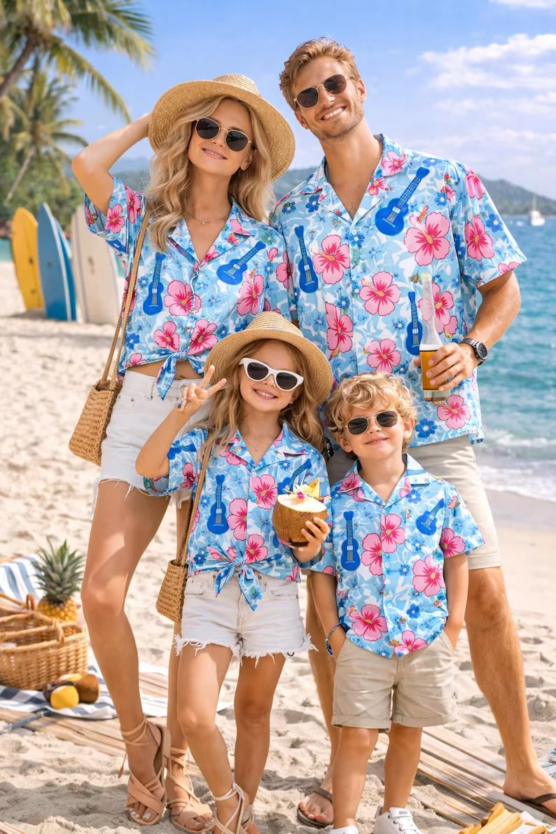 2026 Summer Hot Selling Men's Flowers Hawaiian Button Shirt Loose Quick Drying Sports Vacation Style Parent Child T-shirt
2026 Summer Hot Selling Men's Flowers Hawaiian Button Shirt Loose Quick Drying Sports Vacation Style Parent Child T-shirt
