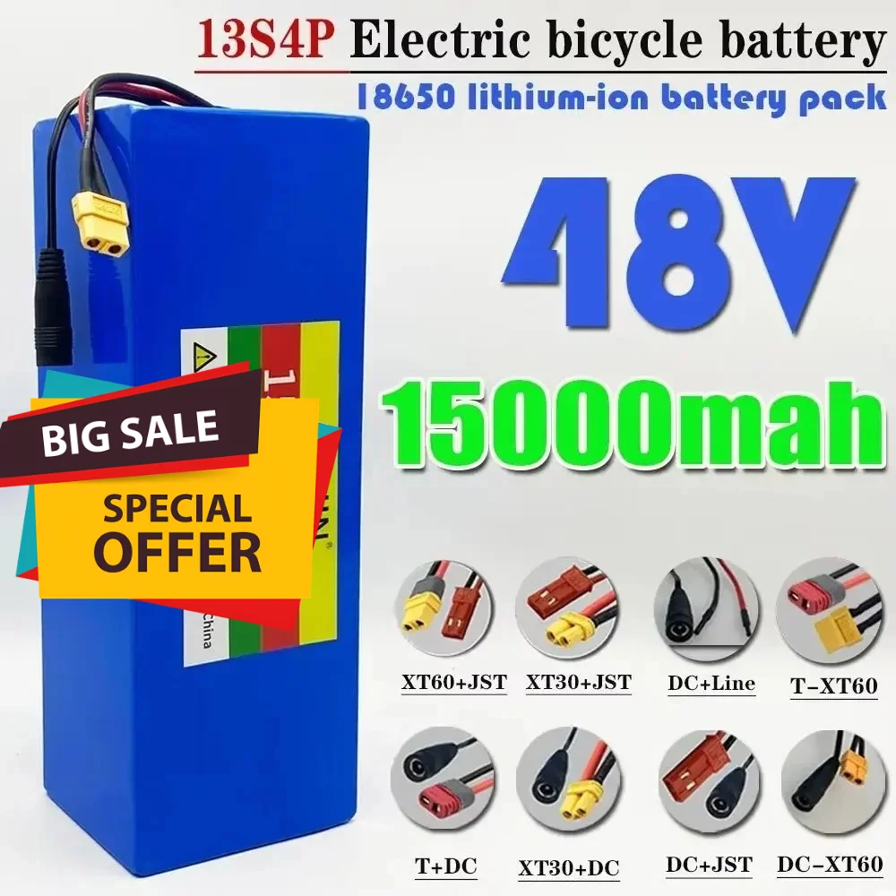 13S4P lithium battery 48V 15AH 18650 500W battery For various electronic devices and transportation equipment+charger
13S4P lithium battery 48V 15AH 18650 500W battery For various electronic devices and transportation equipment+charger