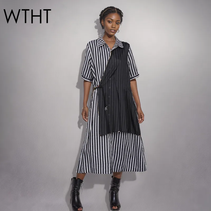 WTHT New Fashion Women's Patchwork Mesh Design Striped Dress 2025 Summer Trendy Lapel Short Sleeves Dresses Female 1LS1924
WTHT New Fashion Women's Patchwork Mesh Design Striped Dress 2025 Summer Trendy Lapel Short Sleeves Dresses Female 1LS1924