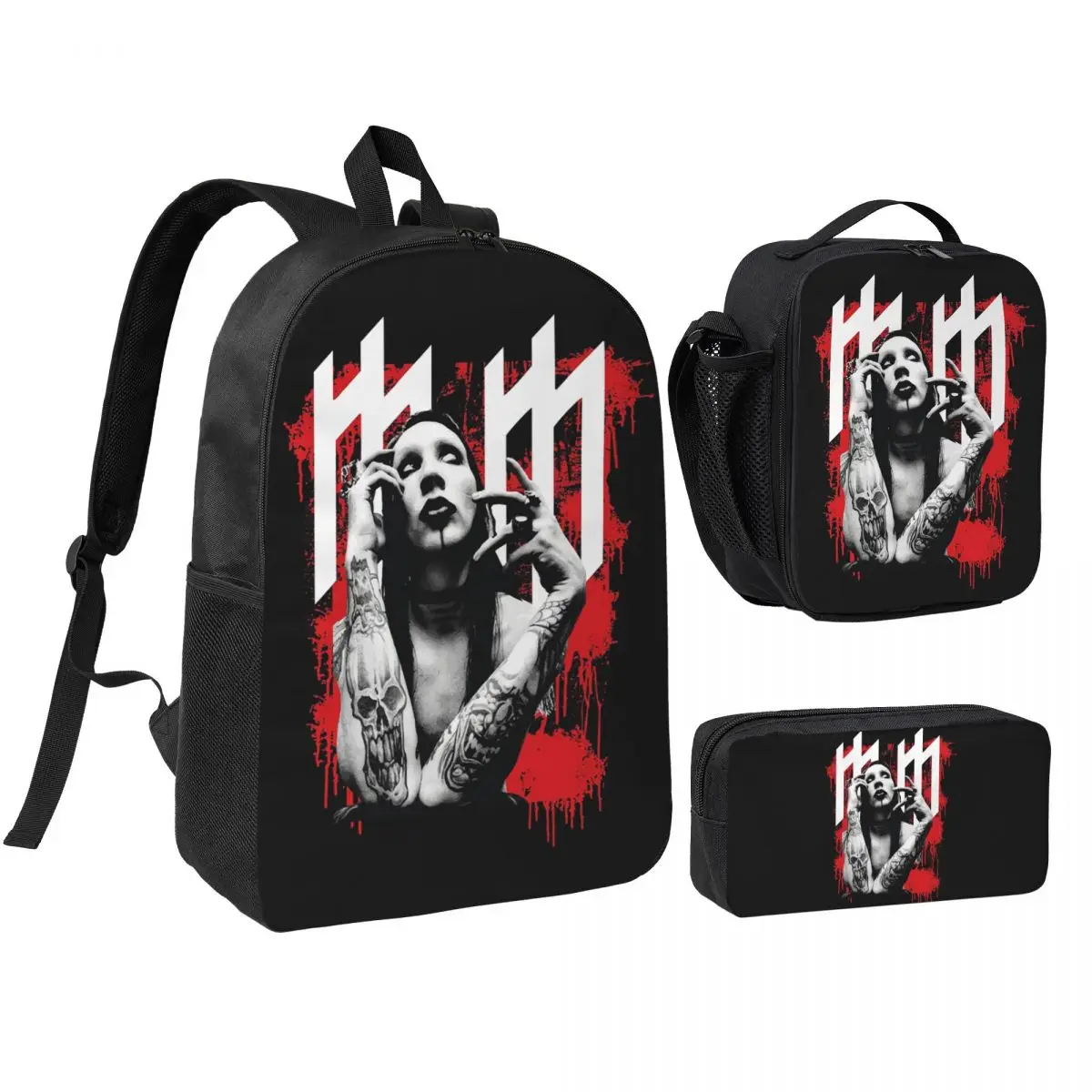 Marilyn Manson Glitch Fan Gift Music Backpack Student BookBag School Bag Shoulder Bags 3ps Insulated Lunch Bag Pencil Case
Marilyn Manson Glitch Fan Gift Music Backpack Student BookBag School Bag Shoulder Bags 3ps Insulated Lunch Bag Pencil Case
