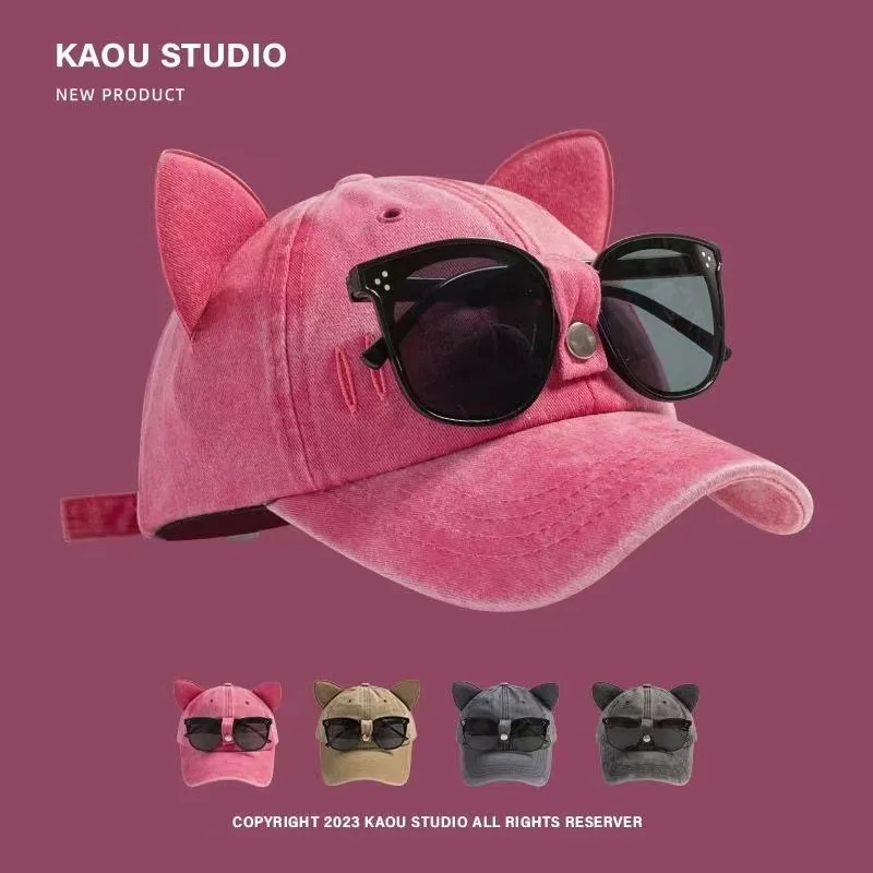 Water Washed Baseball Cap With Glasses For Women And Men Cat Ears Pilot Snapback Caps Gorras Outdoor Sunshade Sun Hats Unisex
Water Washed Baseball Cap With Glasses For Women And Men Cat Ears Pilot Snapback Caps Gorras Outdoor Sunshade Sun Hats Unisex