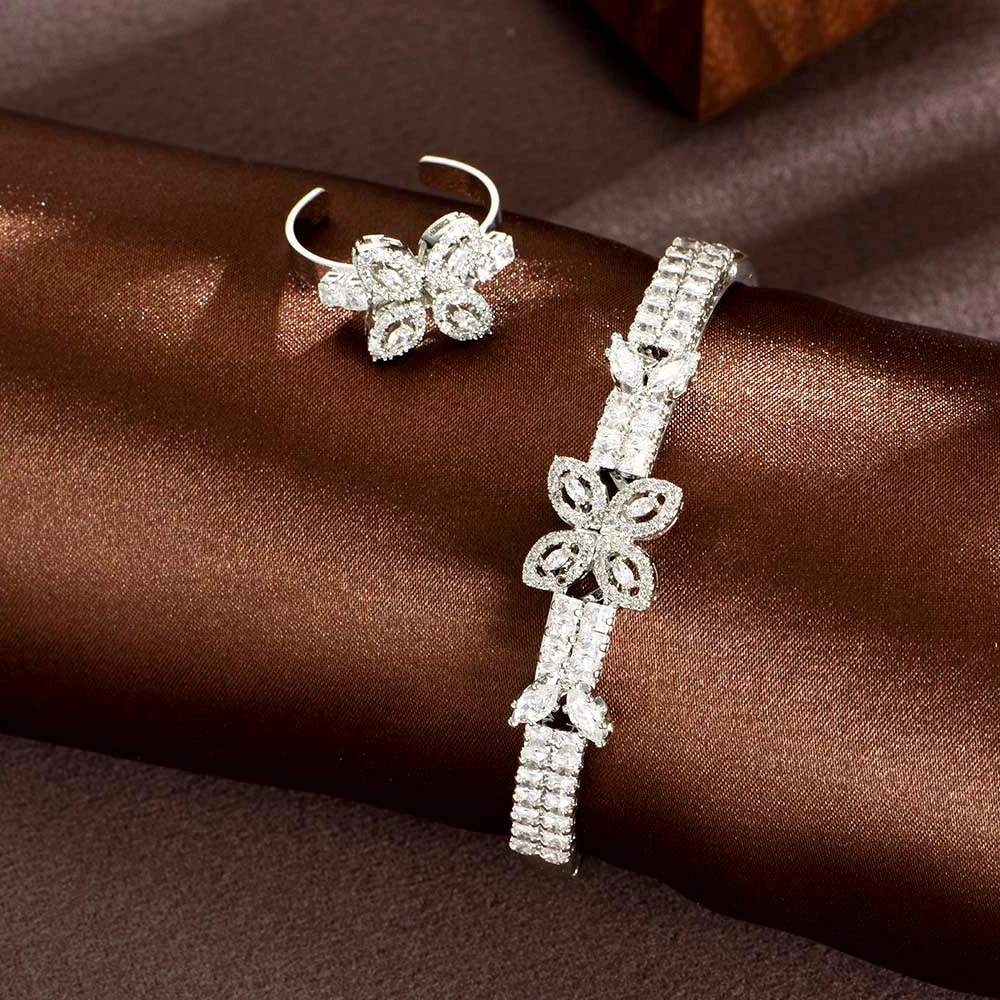HIBRIDE Premium Ladies AAA Zirconia Ring Bracelet Set Butterfly Lens Outstanding Sense Wedding Festival Graduation Gift S-420
HIBRIDE Premium Ladies AAA Zirconia Ring Bracelet Set Butterfly Lens Outstanding Sense Wedding Festival Graduation Gift S-420