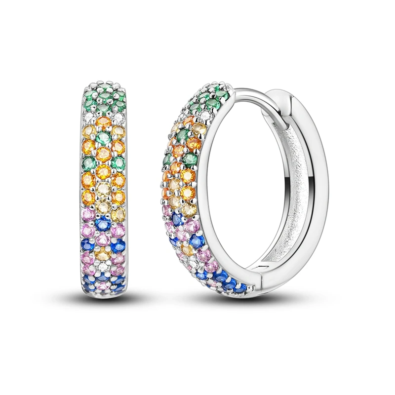 925 Sterling Silver Earrings Women Sparkling Colorful Hoop Earring For Anniversary Wedding Jewelry Gifts
925 Sterling Silver Earrings Women Sparkling Colorful Hoop Earring For Anniversary Wedding Jewelry Gifts