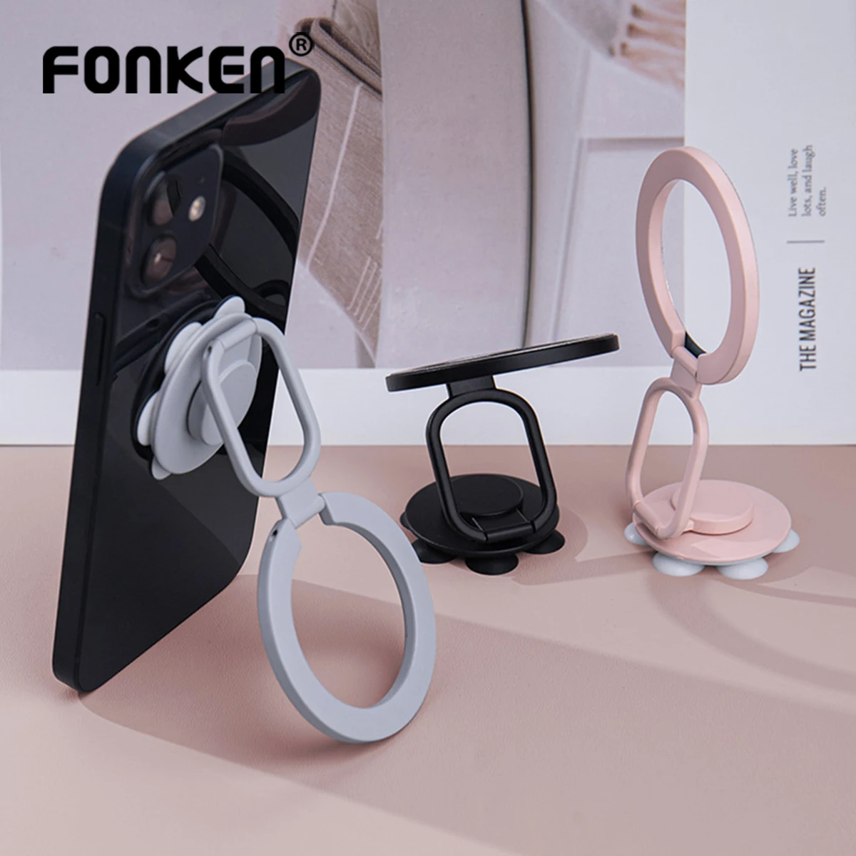 Fonken New Silicone Holder Magsafe Magnetic Phone Holder Suction Cup Holder Phone Case Rotating Ring Buckle Lazy Phones Stand
Fonken New Silicone Holder Magsafe Magnetic Phone Holder Suction Cup Holder Phone Case Rotating Ring Buckle Lazy Phones Stand
