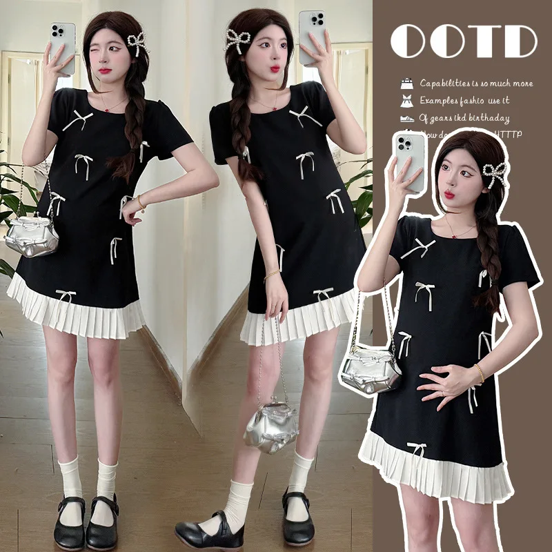 2025 French Bow Contrasting Color Summer New Maternity Dress Round Neck Short Skirt Maternity Dress
2025 French Bow Contrasting Color Summer New Maternity Dress Round Neck Short Skirt Maternity Dress